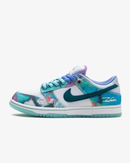 Nike SB Dunk Low x Futura Laboratories White and Geode Teal (W)