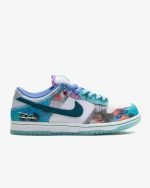 Nike SB Dunk Low x Futura Laboratories White and Geode Teal (W) - Imagen 2